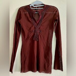 JEAN PAUL GAULTIER MESH LONG SLEEVED TOP, SIZE M